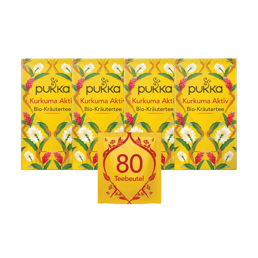 Set de ceai Pukka, ceai cu condimente bio „Cacao Chai”, cacao, scorțișoară, cardamom, rădăcină de cicoare, pentru momente de relaxare, pachet de 4, 80 pliculețe de ceai