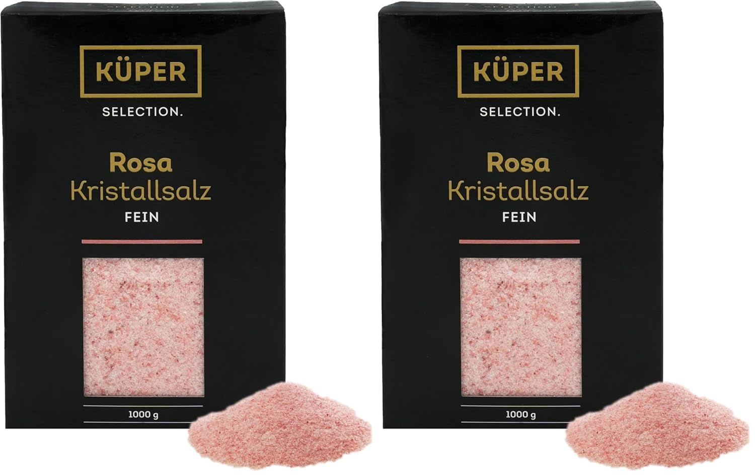 Küper Selection 1000g Kristallsalz rosa fein - rosa Speisesalz zum Würzen und Verfeinern - 100% natürliches Salz