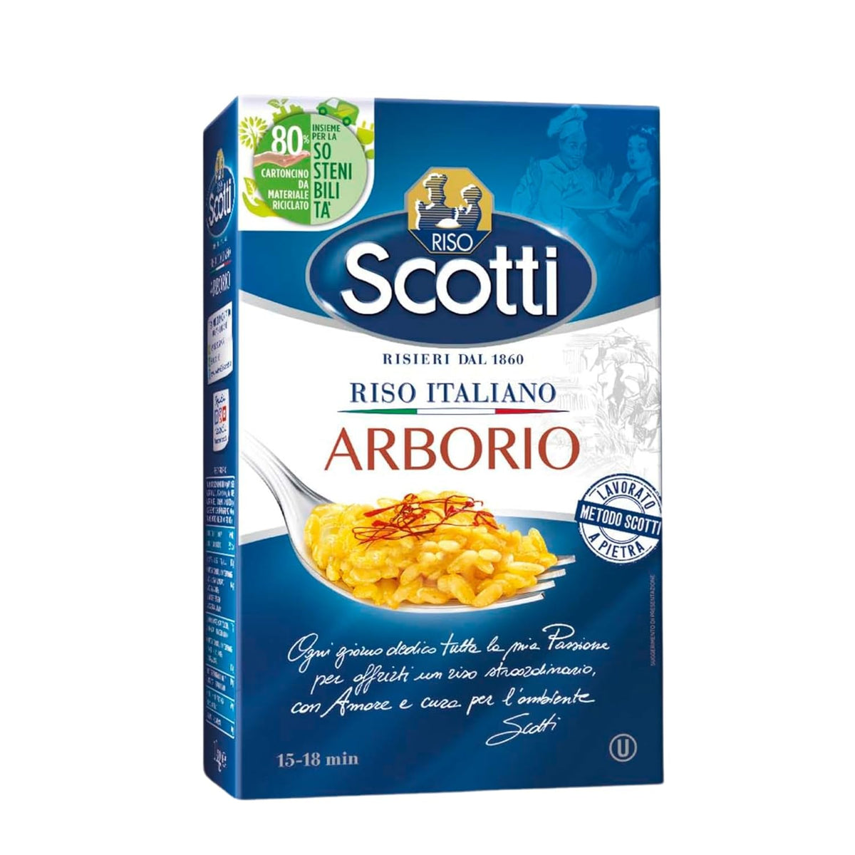 Arborio ris, ekstra fine ris til risotto, ris fra Italien, kogetid 15-18 minutter, 1 kg
