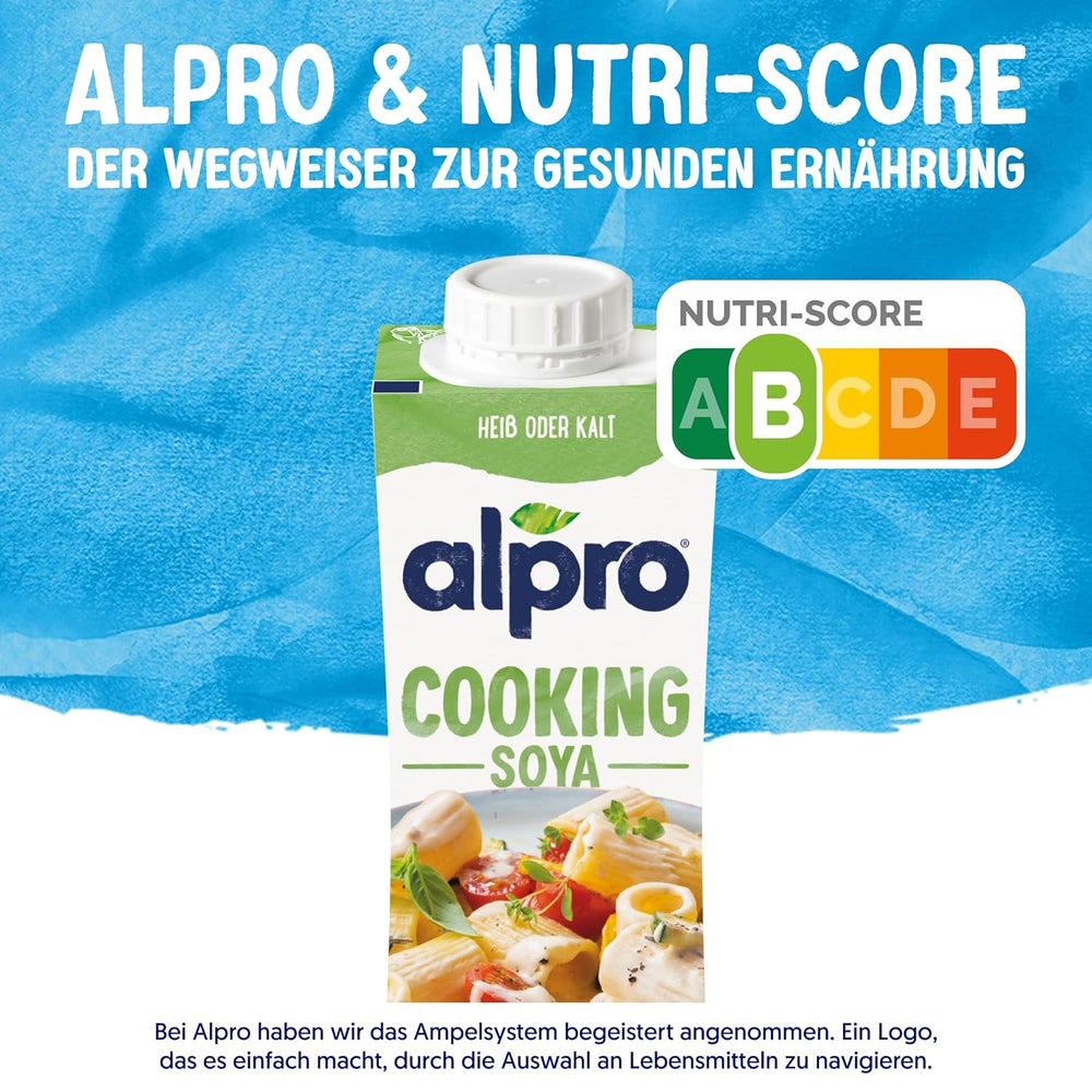 Alpro Cooking Soya – Vegansk Kochcreme aus Soya med neutral smag til varme og kolde retter – 15 x 250 ml