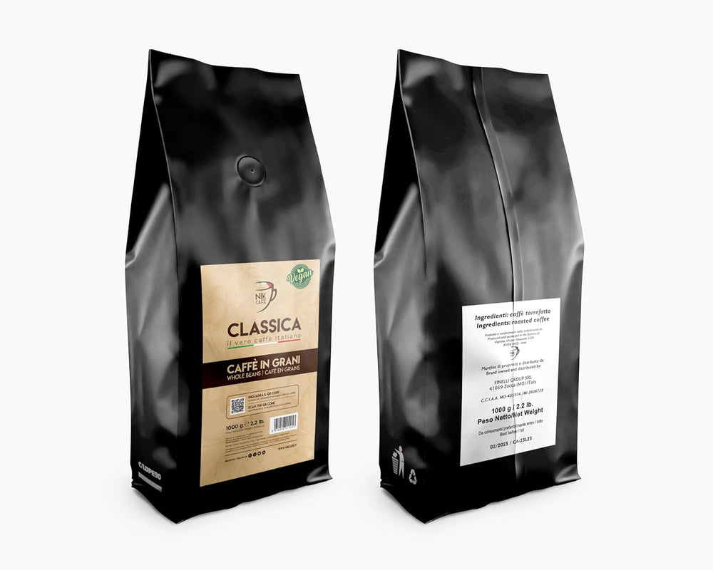 NIK CAFE’ – Amestec Classico – boabe de cafea prăjite. Excelența sa, cea robustă. 100% robustă