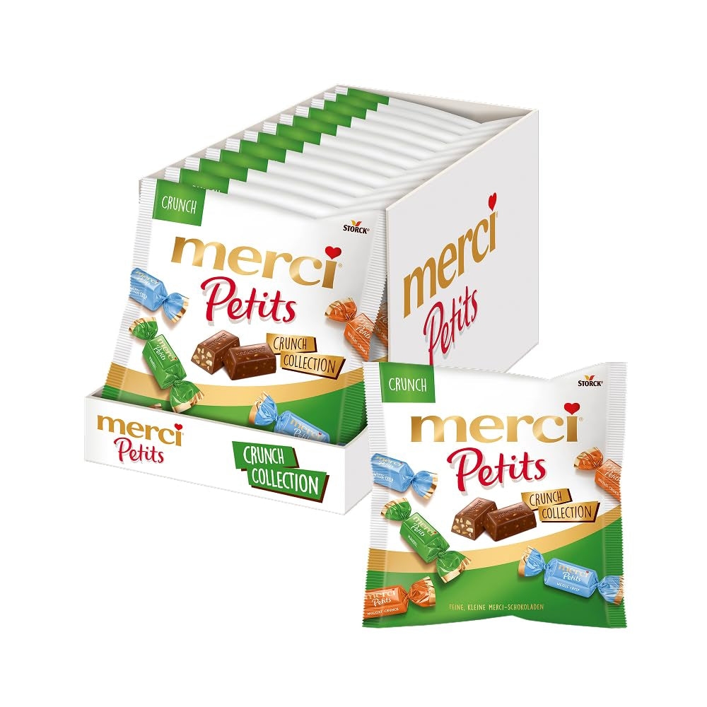 Merci Petits kaffecreme - 12 x 125 g - Små hvide chokoladepraliner på fin chokolade med kaffecreme - individuelt indpakkede chokoladepraliner