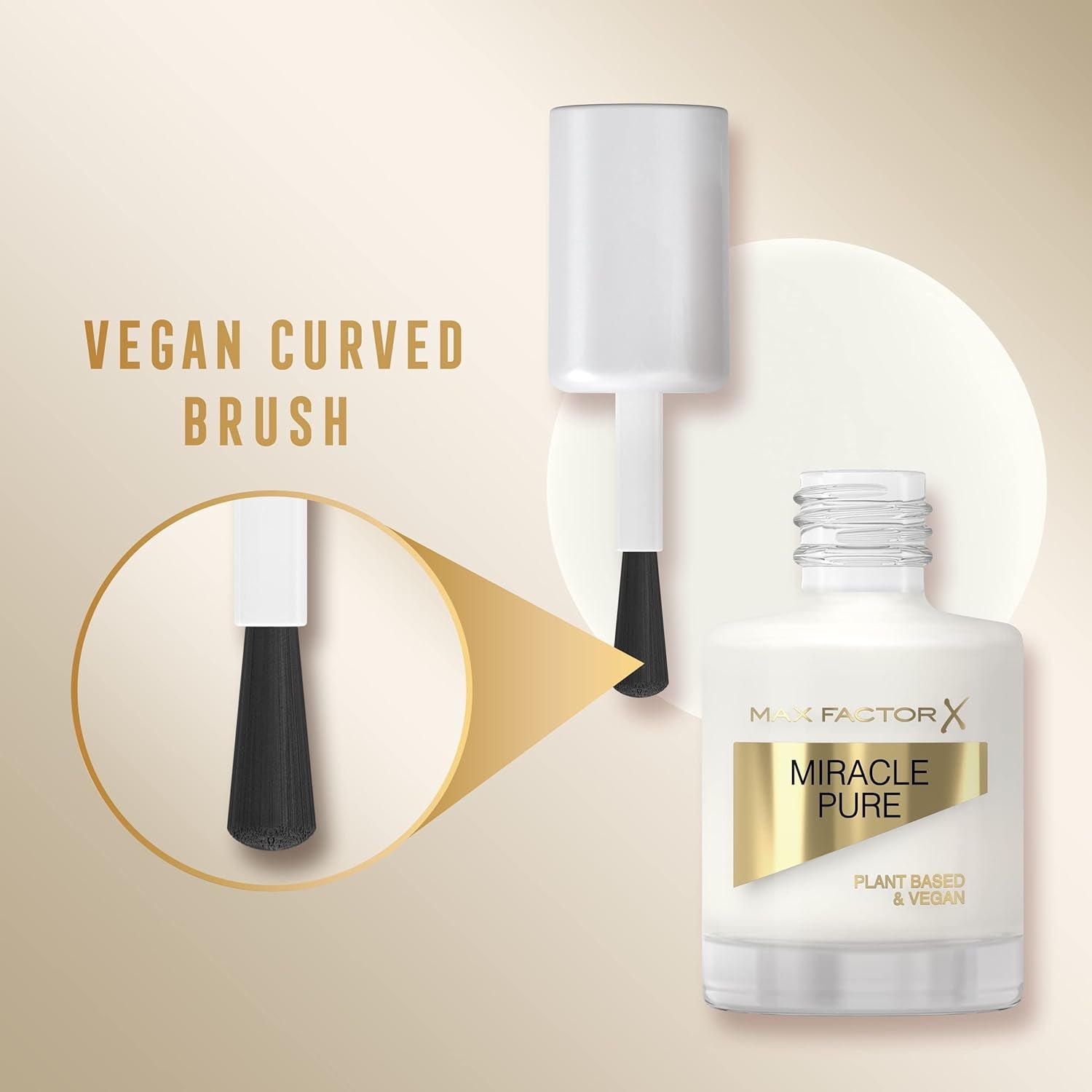 Max Factor Miracle Pure Nail Color 155 Kokosmælk Vegansk Langvarig Hurtigtørrende Neglelak 12ml (2 Pack)