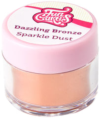 Funcakes Sparkle Dust Dazzling Bronze: Pudră de colorant alimentar strălucitoare pentru decorarea torturilor, certificată Halal