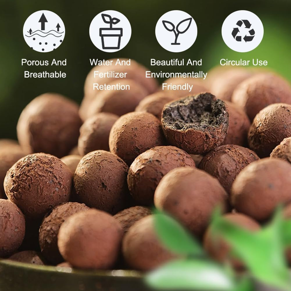 Grovkornet lergranulat, ekspanderet lergranulat, plantegranulat, ekspanderet ler 1L hydroponisk plantesubstrat, 5-8 mm granuleret lergranulat