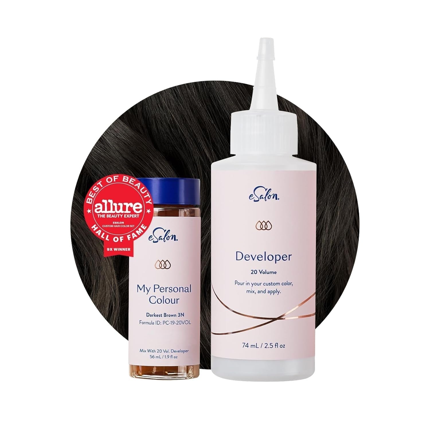 Set colorant permanent pentru păr, 100% acoperire gri, colorare la domiciliu, 0% amoniac vopsele de păr, vopsele de păr multidimensionale, vopsele de păr profesionale Vopsea pentru par Naty Shop Negru-maroniu 3N