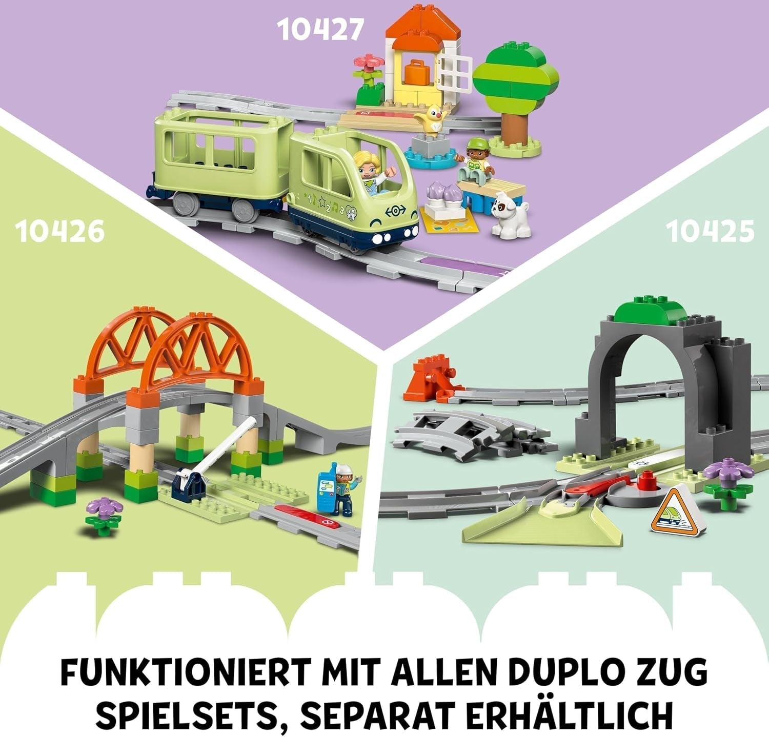 LEGO DUPLO Town Interactive Adventure Train, Legesæt med lys og lyde til rolleleg, giver 2-årige mulighed for at bygge spor, Pædagogisk legetøj til førskole 10427 Byggesæt Besuche den LEGO-Store