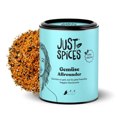 Just Spices Gemüse Allrounder I Jedes Gemüse af Aubergine bis Zucchini lecker würzen I Gewürzdose, 75 g