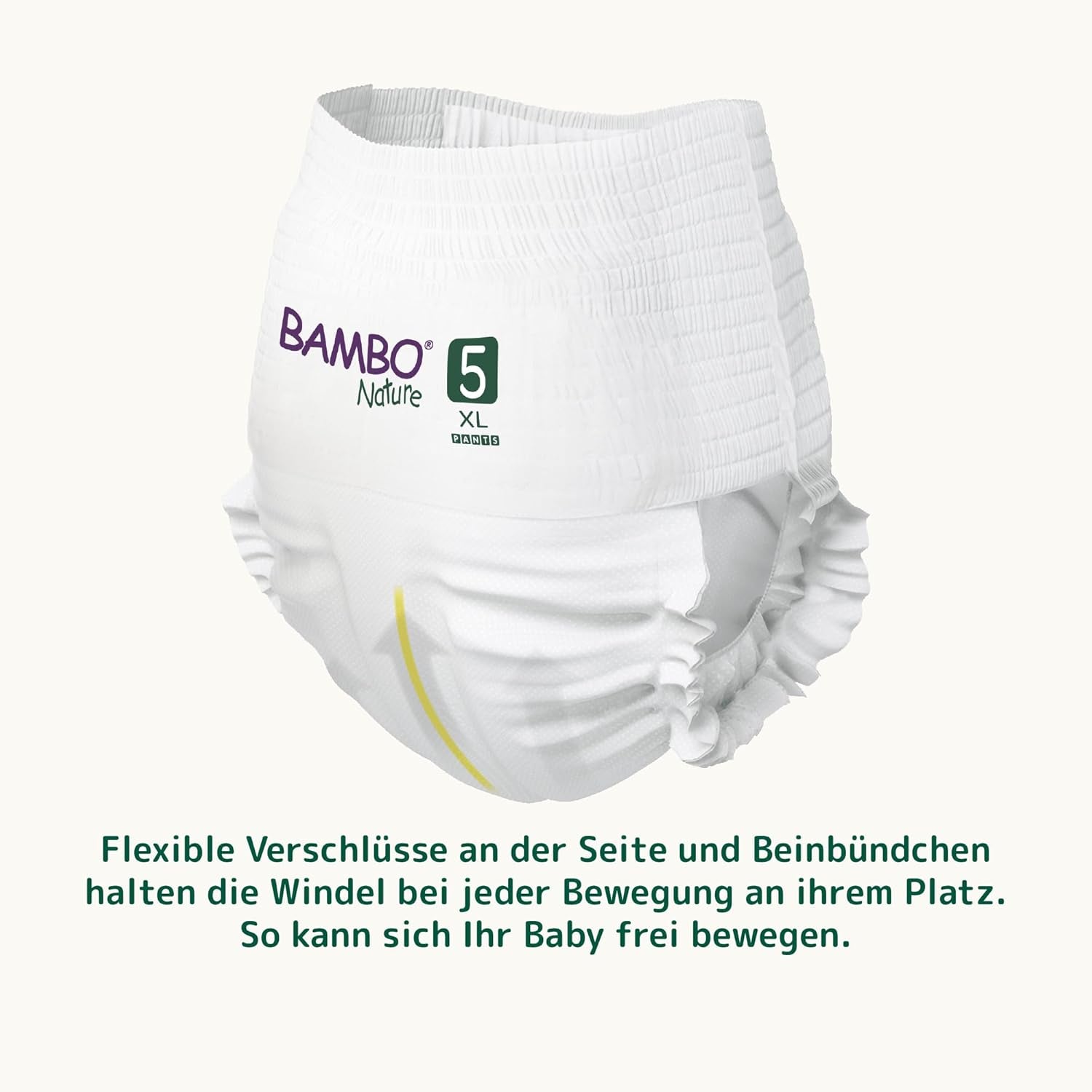 Bambo Nature bleer, størrelse 5 (11-17 kg) - Månedlig æske med 95 | Bleer med forbedret lækagebeskyttelse | Ultimativ komfort og frihed for aktive børn | Dermatologisk testede bleer