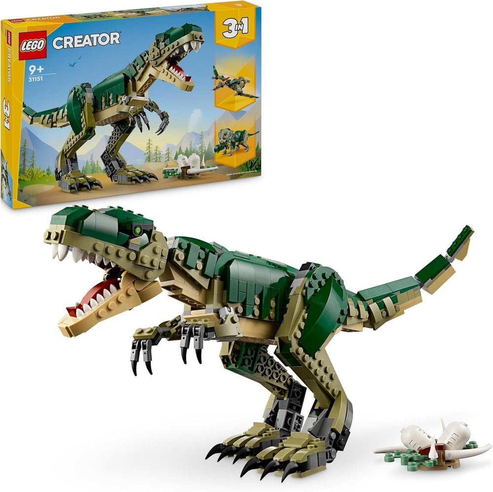 LEGO Creator T.Rex, Dino 3-i-1 Transformable Triceratops eller Pterodactyl, bevægelig dinosaurmodel til børn, gave til drenge og piger 31151 byggesæt Besuche den LEGO-Store standardtitel