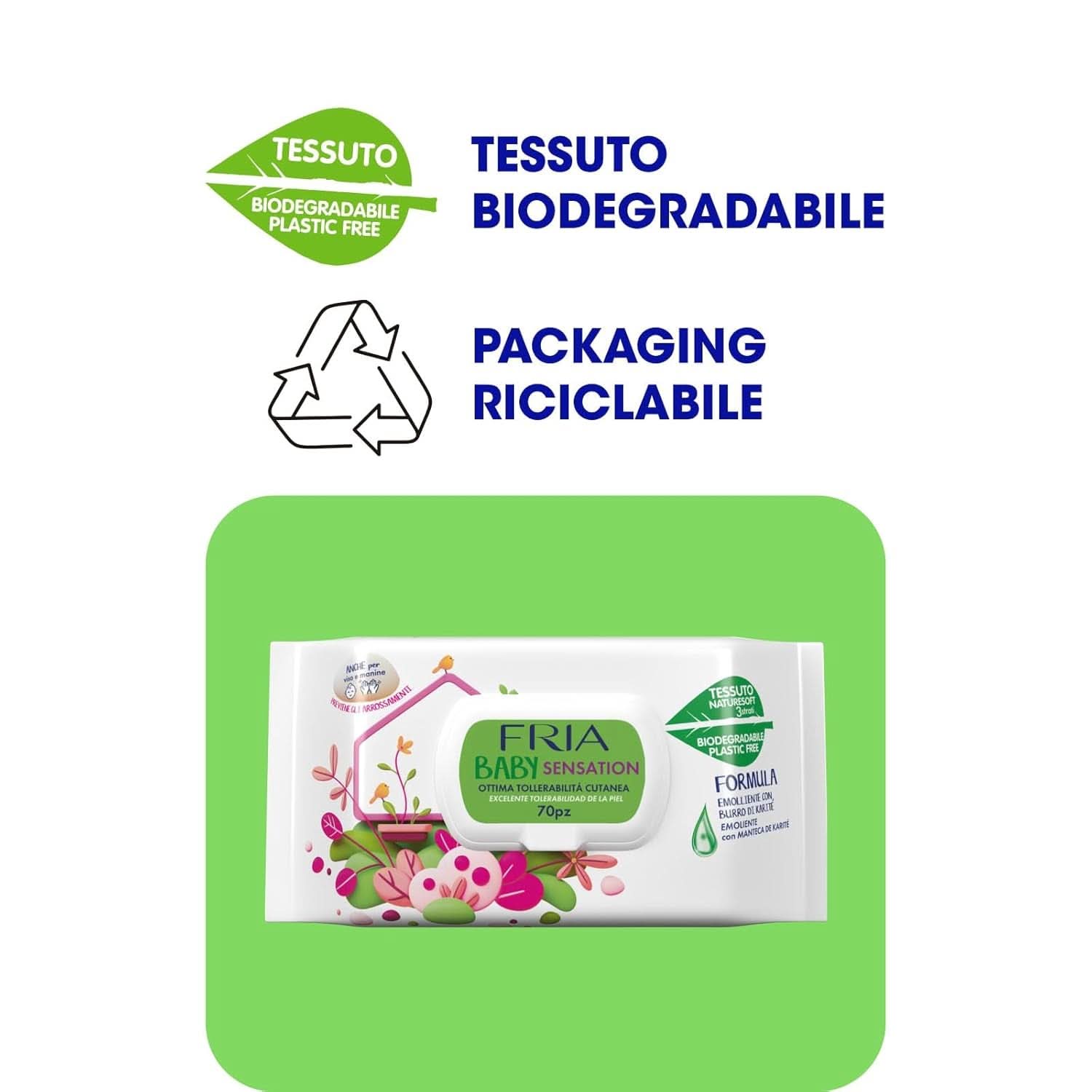 Baby Sensatios med låg, 72 servietter Baby Wet Wipes Naty Shop