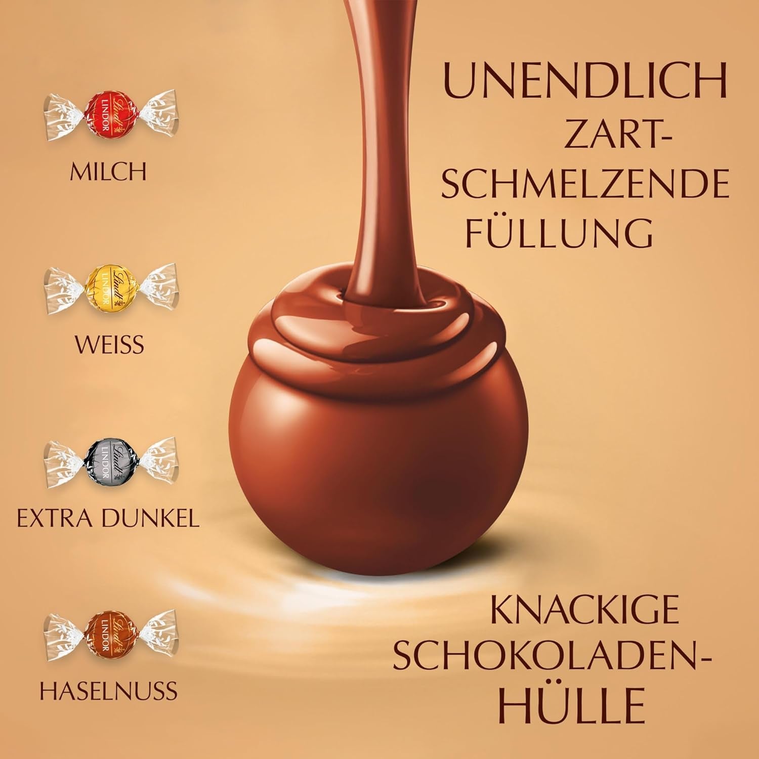 Mix de bile LINDOR de ciocolată Lindt, diverse sortimente Bomboane de Ciocolata Naty Shop