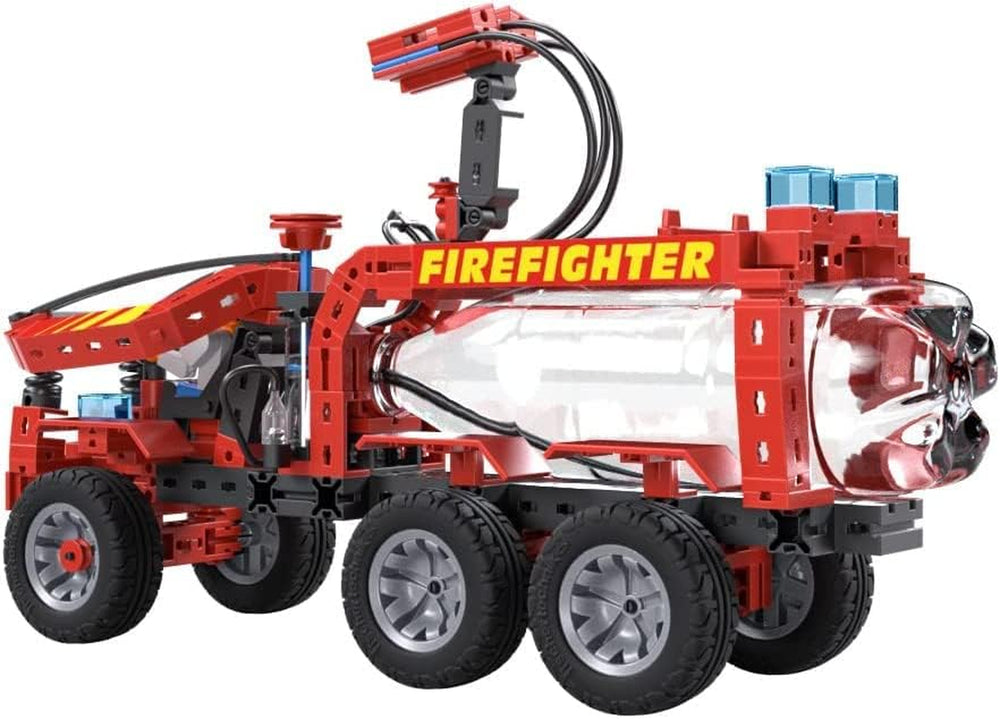 fischertechnik 564069 Advanced Firefighter – Bausatz für Kinder ab 7 Jahre, Experimentierbaukasten mit Feuerwehrauto & Spritzfunktion, fremmer teknisk forståelse, Schwarz, Mittel