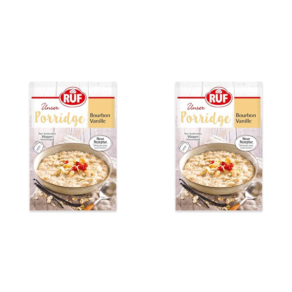 RUF instant havregryn med jordbær og vanilje, et sommermåltid med havre klar på 3 minutter, 1 pose x 65g