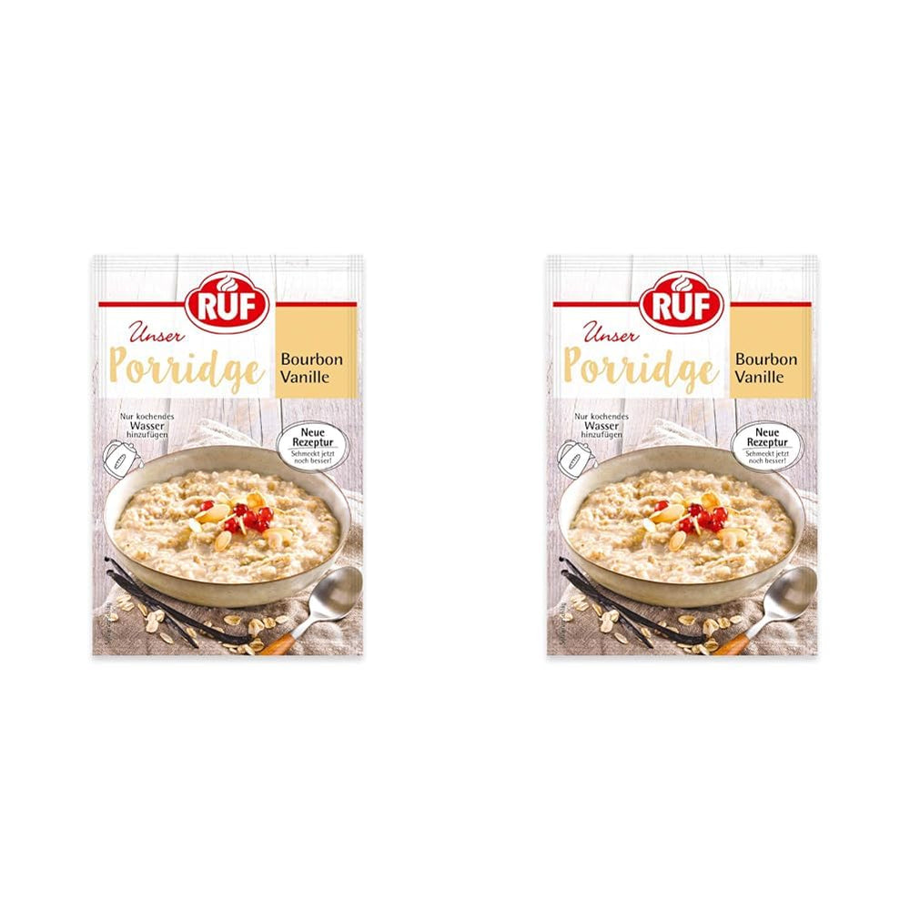 RUF instant havregryn med jordbær og vanilje, et sommermåltid med havre klar på 3 minutter, 1 pose x 65g