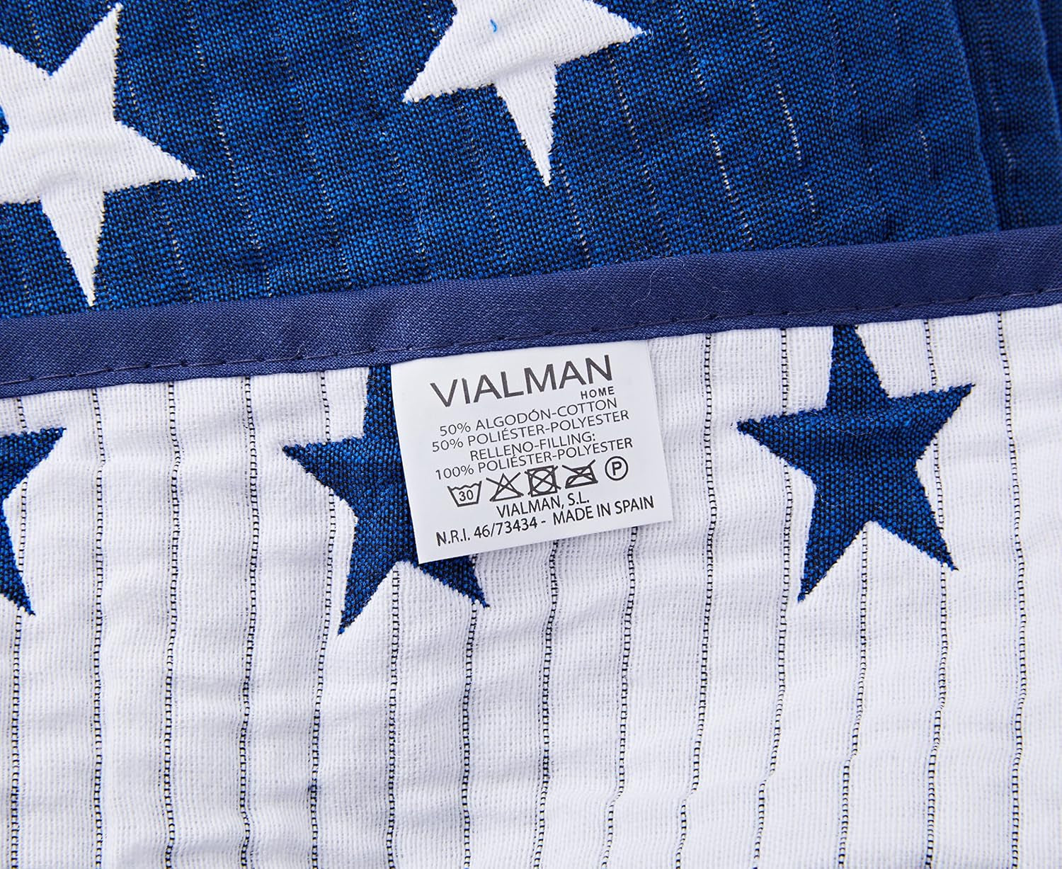 VIALMAN sengebetræk Sofia 10 kingsize seng | stjernedyne | quilt størrelse 250 X 270 cm | sengebetræk & sofakast marineblå Senge og betræk Besuche den VIALMAN-Store