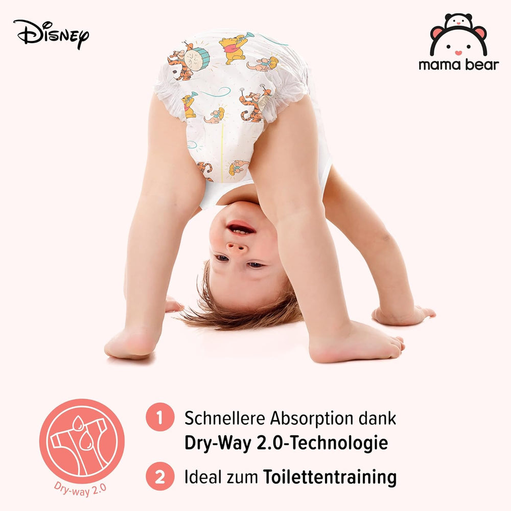 Amazon-mærke: Mama Bear Disney-bleer, størrelse 5 (12-17 kg) - Månedlig æske, hvid, 140 stykker (2 pakker af 70)