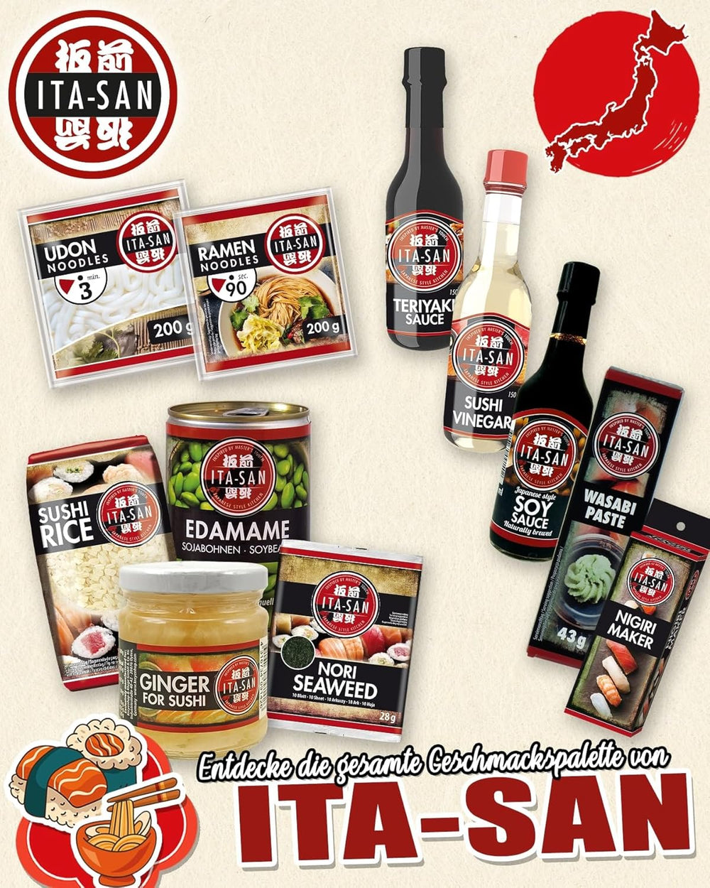 ITA-SAN Ramen nudler, hurtig og nem tilberedning, 30 x 200 g