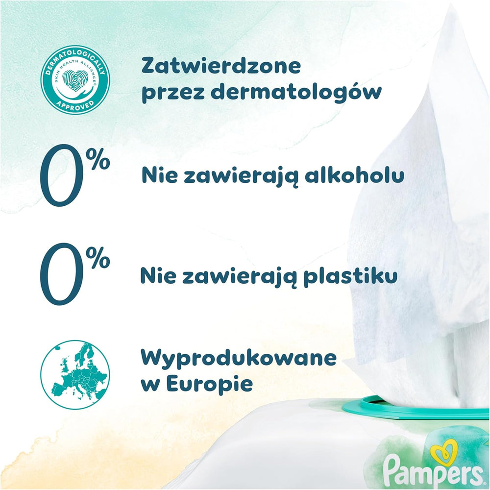 Pampers Harmonie Protect & Care vådservietter, 18 pakker med hver 44 servietter = 792 servietter, der hjælper med at genoprette hudens naturlige pH-balance