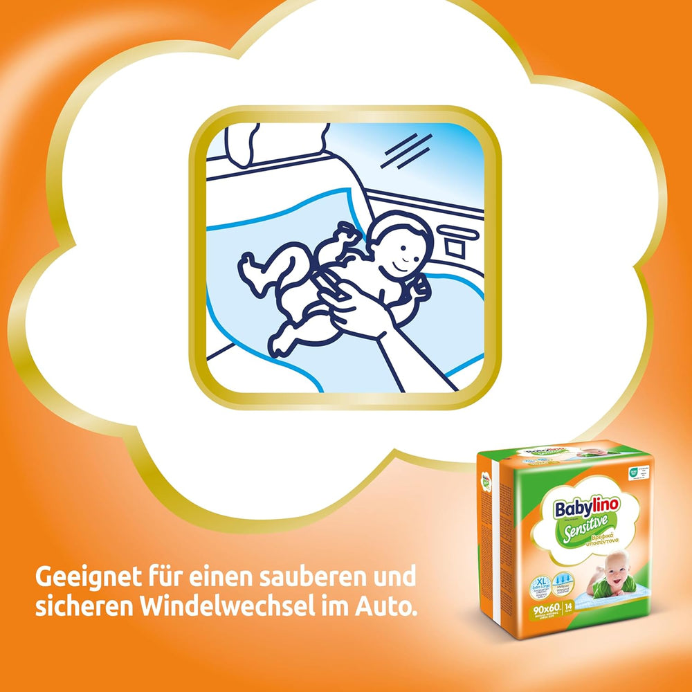 Følsomme vådservietter, 90 x 60 cm, ekstra absorberende, 14 stk