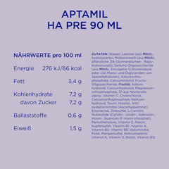 Aptamil HA Pre Ready to Drink – Hydrolyseret mælk til spædbørn fra fødslen – 4 x 2 x 90 ml
