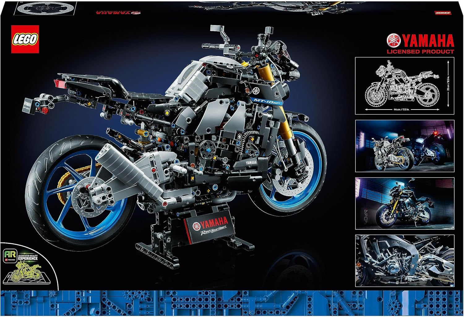 LEGO 42159 Technic Yamaha MT-10 SP Motorcykel modelsæt til voksne, autentisk 4-cylindret motorkøretøjsmodel, funktionelt styretøj og Ar-app, gave til mænd og kvinder Byggesæt Besuche den LEGO-Store