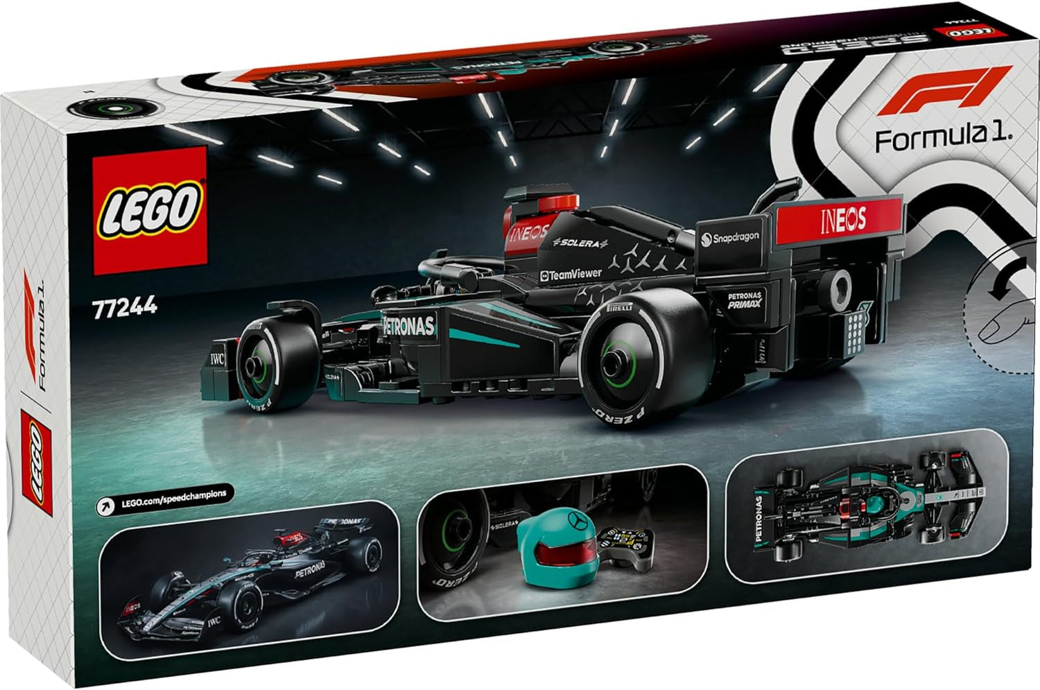 LEGO Speed Champions Mercedes-Amg F1 W15 Racerbil - Formel 1 minifigur legetøj - Samlerbar og bygbar bilmodel - Gave til drenge og piger 10+ eller voksne fans 77244 Byggesæt Besuche den LEGO-Store