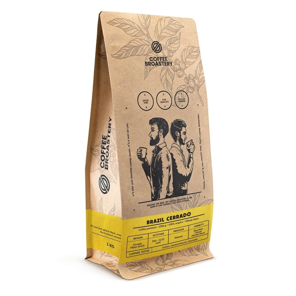 Set boabe de cafea 2x1kg 2000g | Brazilia Mogiana | Brazilia Cerrado | Brazilia | Cafea specială | Proaspăt prăjită