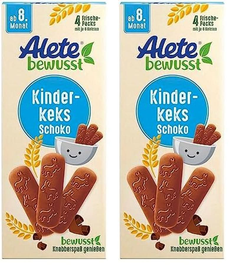 Alete bevidst Chokolade med kiks til børn, fra 8. måned, Mor og barn Naty Shop Einzel-Pack 1 X 180 G (Packung Mit 2)