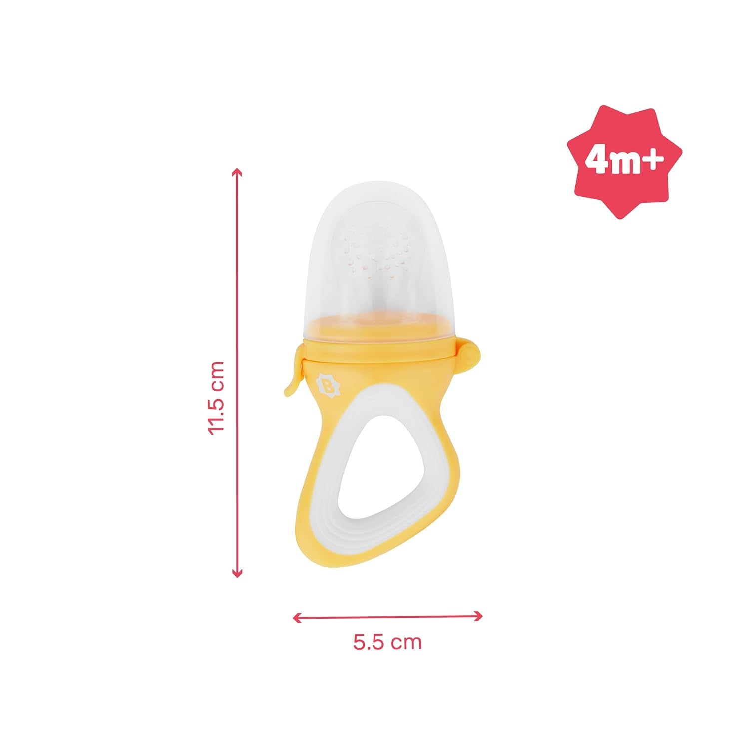 Hrănitoare pentru bebeluși Badabulle cu capac protector, mâner ergonomic, calmează gingiile și introduce arome noi, de la 4 luni, fără BPA