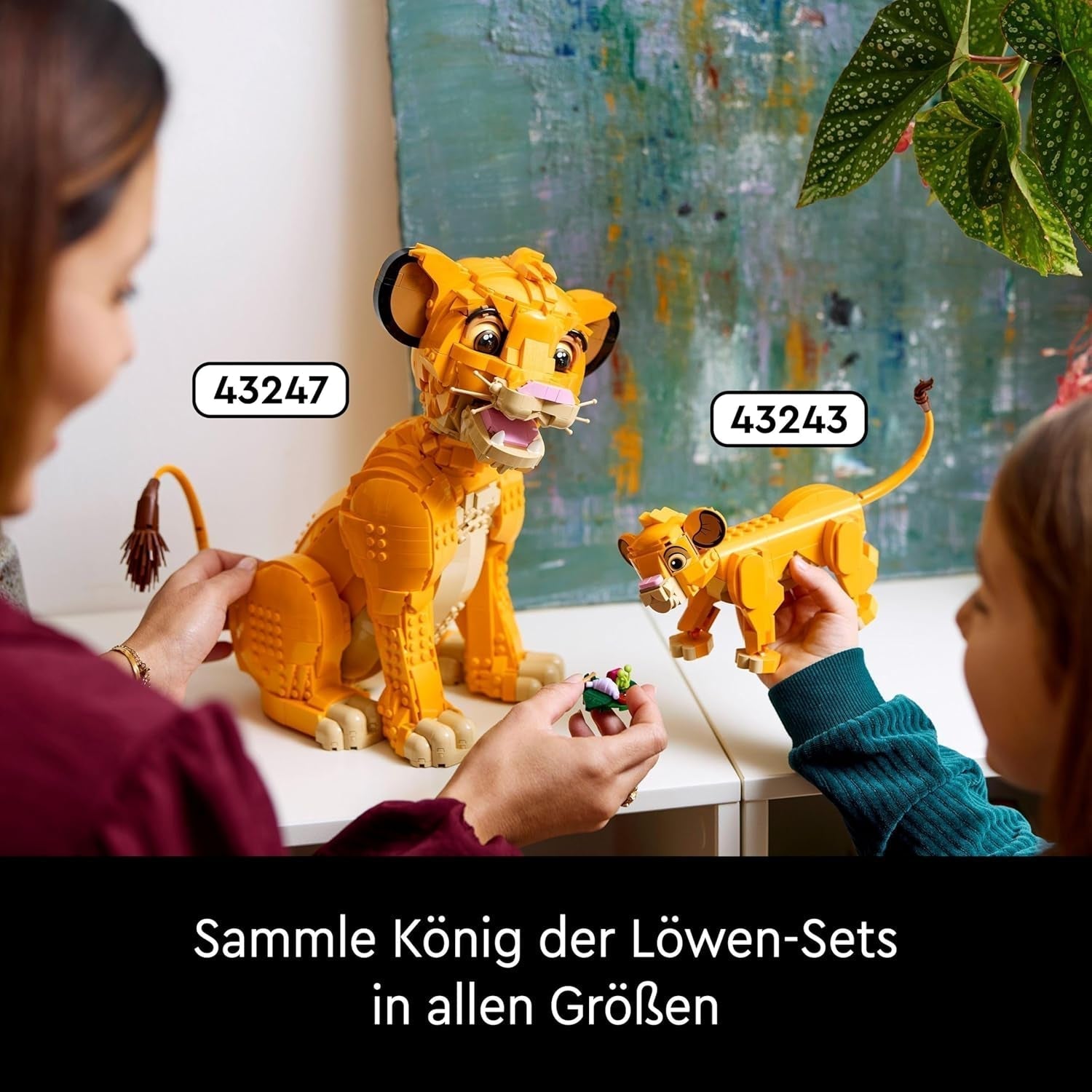 Lego Ç€ Disney Simba, den unge løvernes konge, byggelegetøj til samling med kreative dyrefigurer, afslappende aktivitet for voksne, gaveide til kvinder 43247 Byggesæt Besuche den LEGO-Store