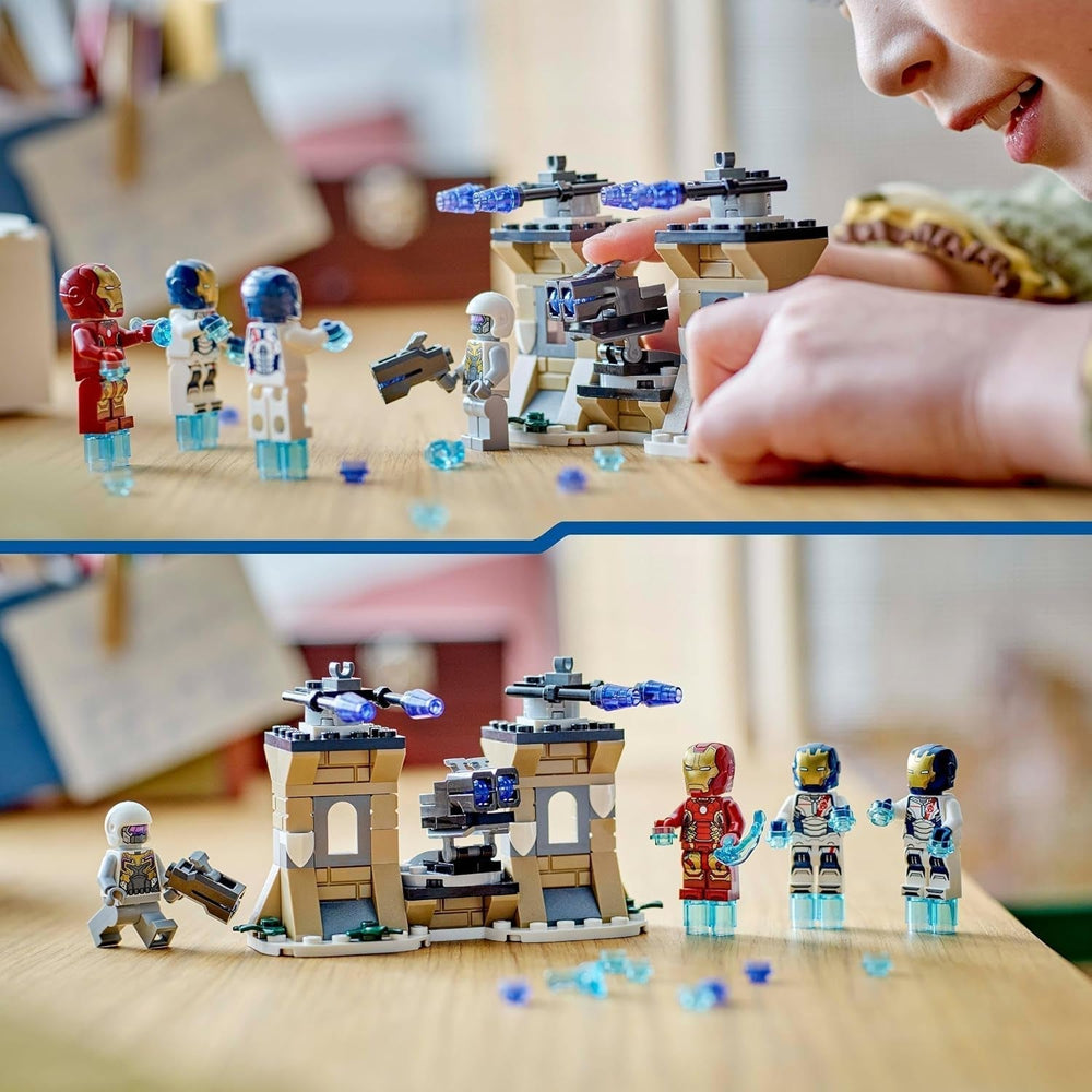 LEGO Marvel Iron Man & Iron Legion vs. Hydra Soldier, Avengers byggelegetøj, kreativt legesæt til børn og superheltefans, gave til drenge og piger 6 år 76288 byggesæt Besuche den LEGO-Store