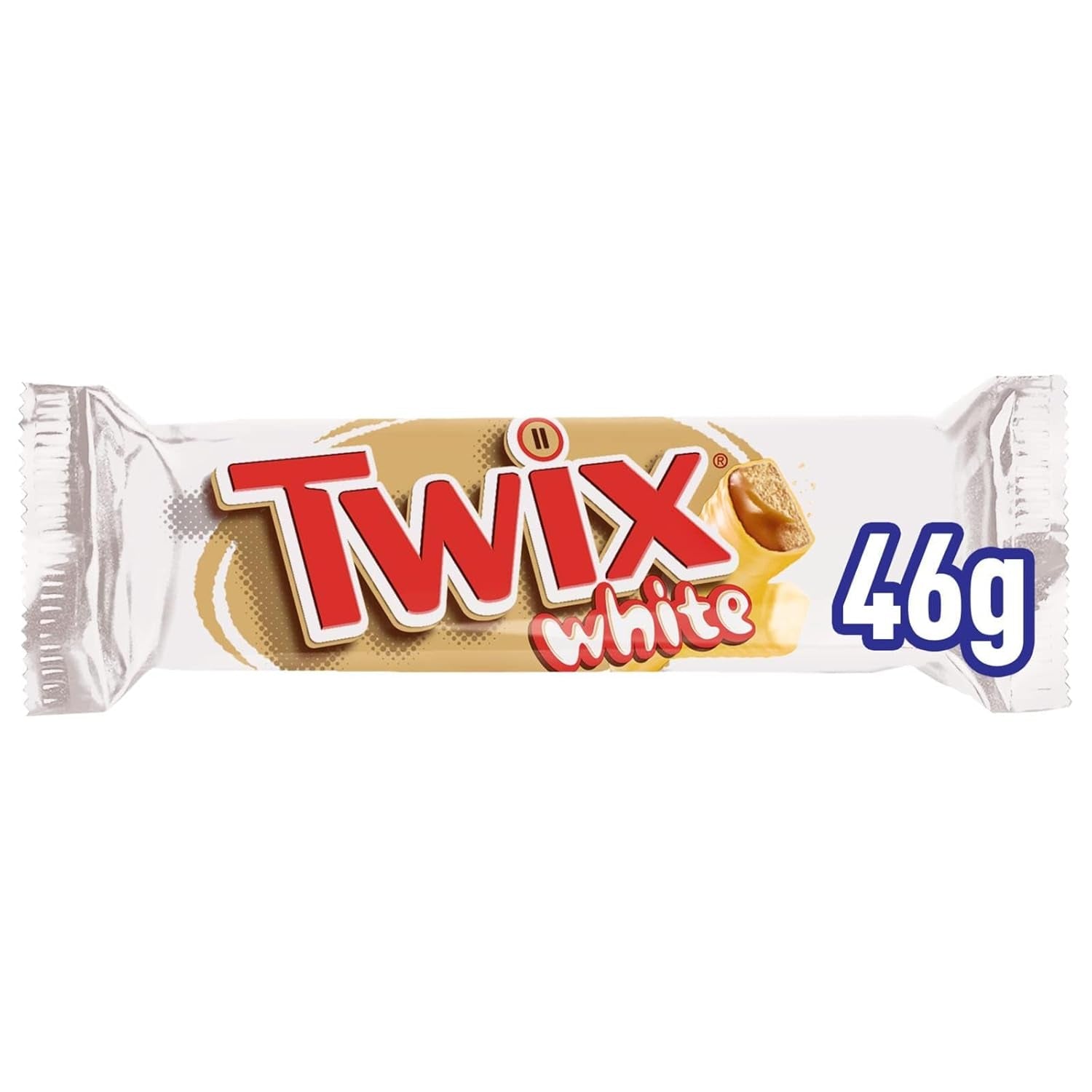 Twix hvide chokoladebarer | Karamel, kiks, hvid chokolade | Chokolade multipakke | 5 barer (5 x 46 g) (pakke med 5)