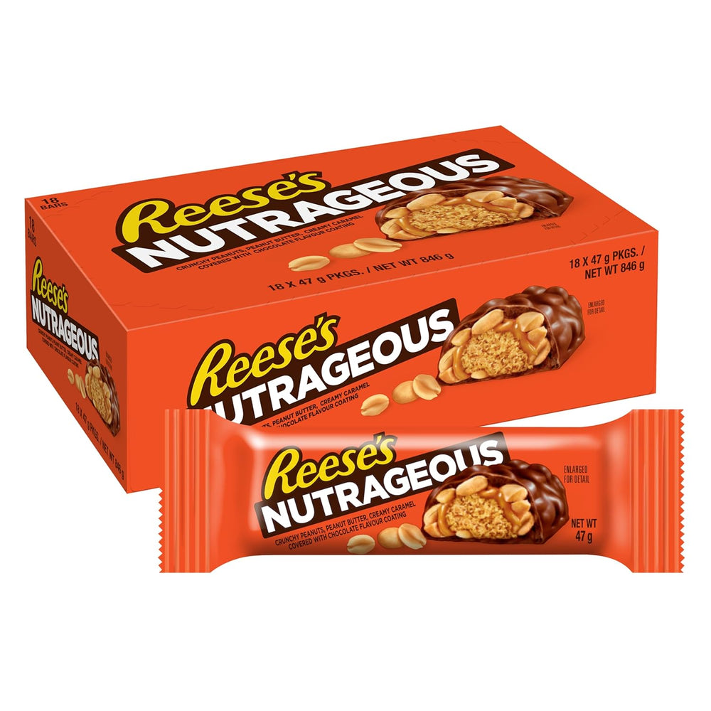 Nutrageous Peanut Butter - Peanut Butter Chokoladebarer: 18 stykker (18 x 47g)