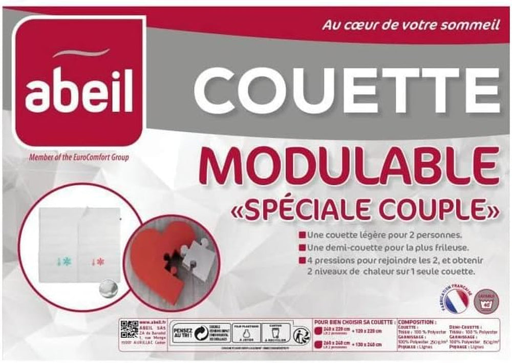 Abeil Couette Modulable Special Couple 220 X 240 Cm Plapumi si pilote Naty Shop