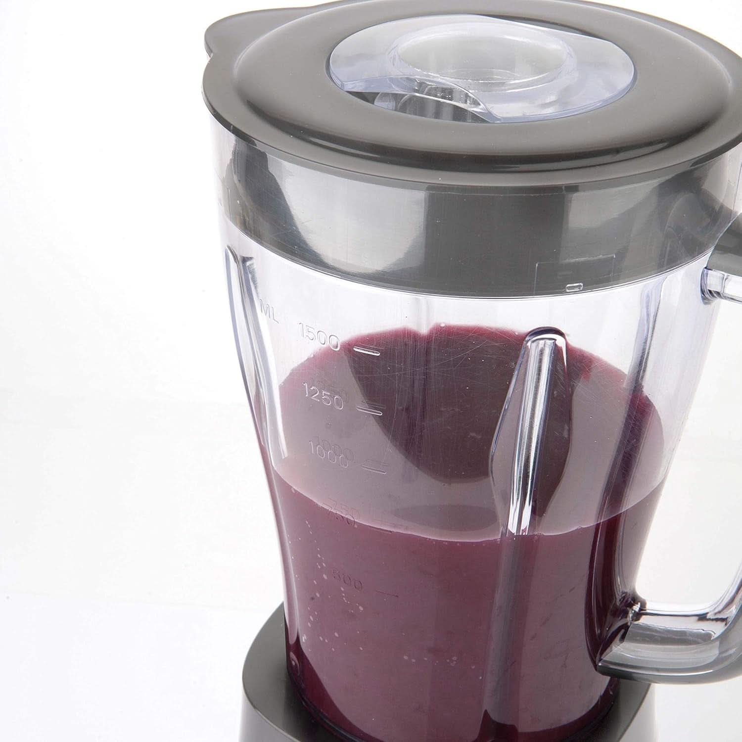 BLACK+DECKER Stand mixer | 500W | 2 hastigheder | Pulsfunktion | Glaskrug | 1,5L | Edelstahlmesser Mit 4 Klingen | Herausnehmbar Und Leicht Zu Reinigen | Weiß Und Grau Kitchen Naty Shop