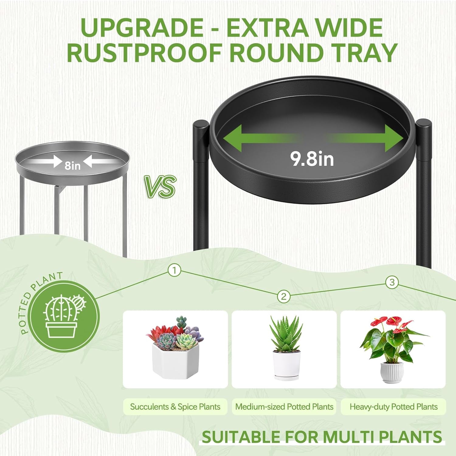 Idavosic.Ly Pflanzenständer Metall Groß Mit 5 Etagen, Blumenständer Pflanzenregal Blumenregal Indoor Outdoor, Faltbar Blumentreppen Innen Plant Stand Shelf Für Garten Balkon Wohnzimmer (Rund, Schwarz)