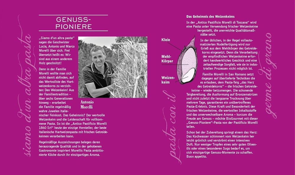 BioGourmet Pappardelle med hvedekim - Økologisk bred pasta til gryderetter og saucer - med ekstra næringsstoffer | 500 g økologisk og vegansk