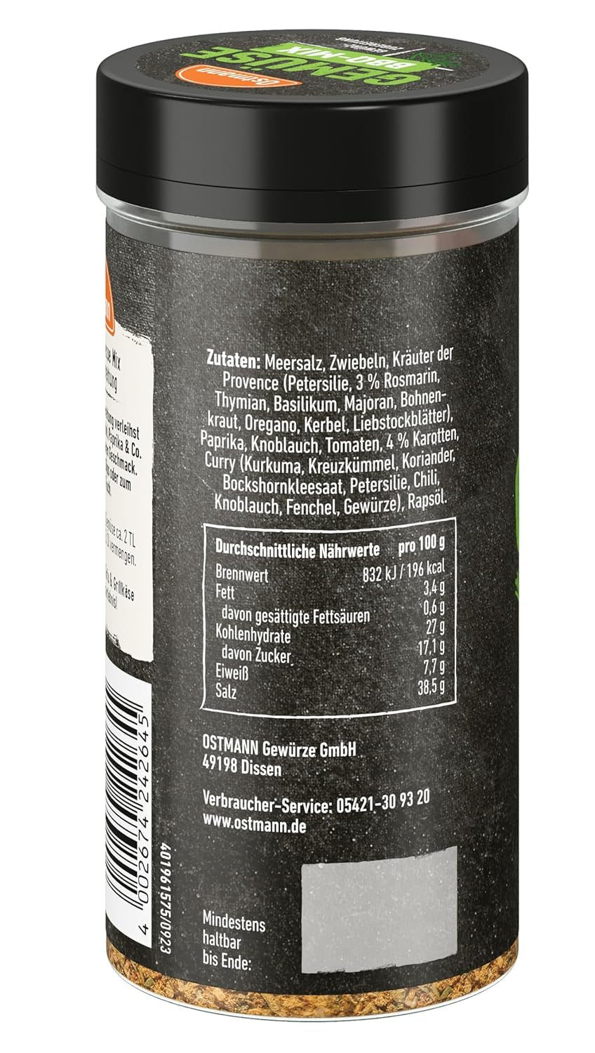 Ostmann Gewürze - Gemüse BBQ Mix | Gewürzzubereitung für Gemüse | Mediterrane Kräuternote für Grillgemüse, Tofu und Co. | 120 g i en si