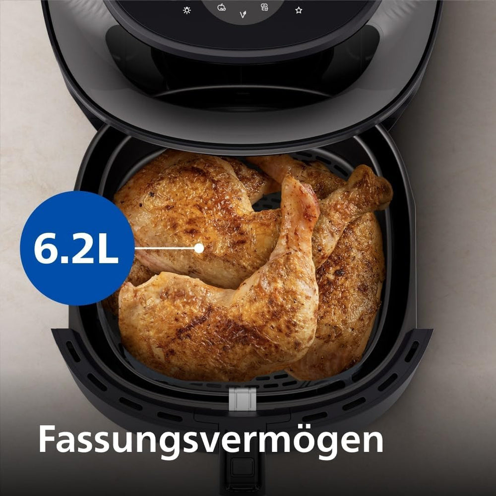 Philips Airfryer 3000 Series 6.2L, Madlavningsvindue, 16 tilberedningsfunktioner i 1, Rapidair plus-teknologi, Fedtfjernelse, Opskriftsapplikation Homeid Appliances Naty Shop