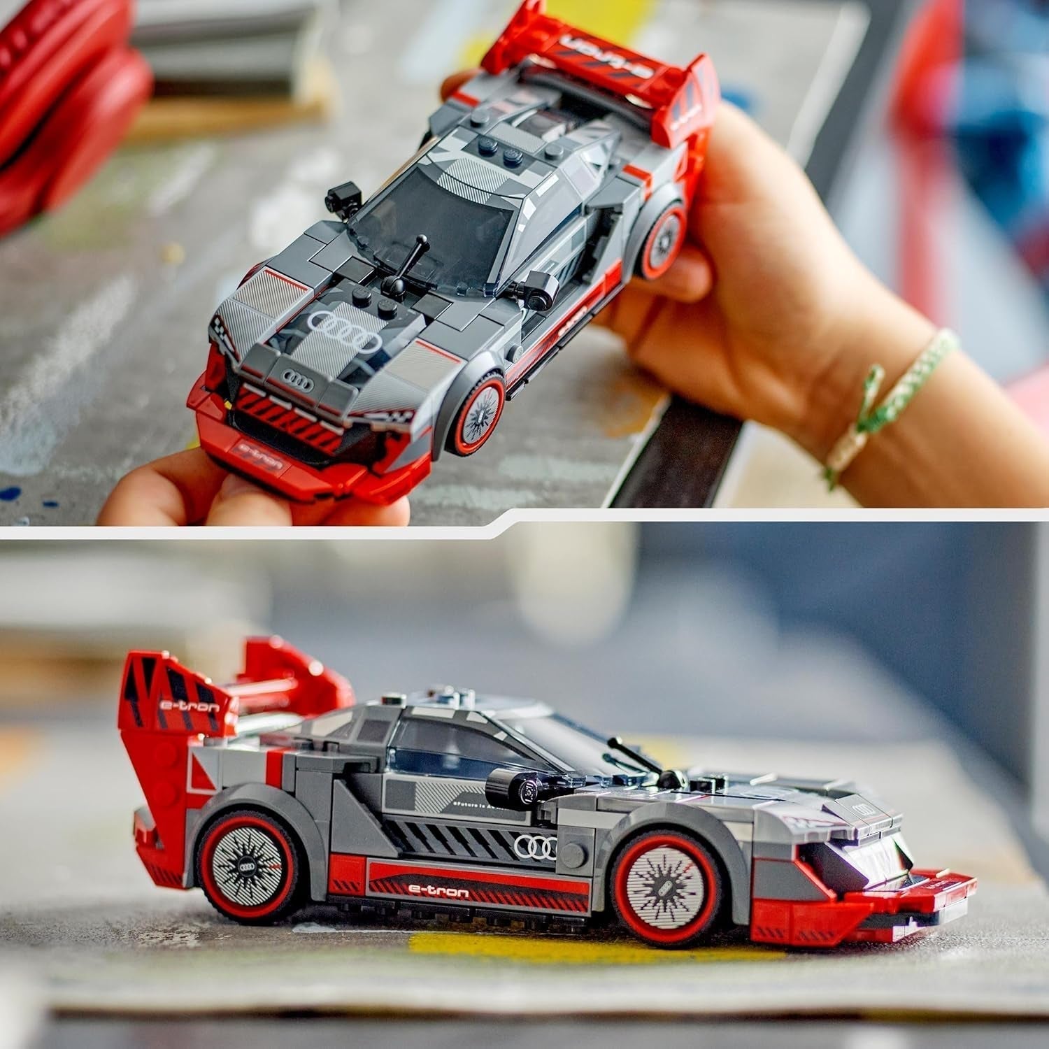 LEGO Speed Champions Audi S1 E-Tron Quattro racerbilsæt med billegetøj til at bygge, lege og vise, bilmodel til børn, gave til 9-årige drenge og piger 76921 Byggesæt Besuche den LEGO-Store