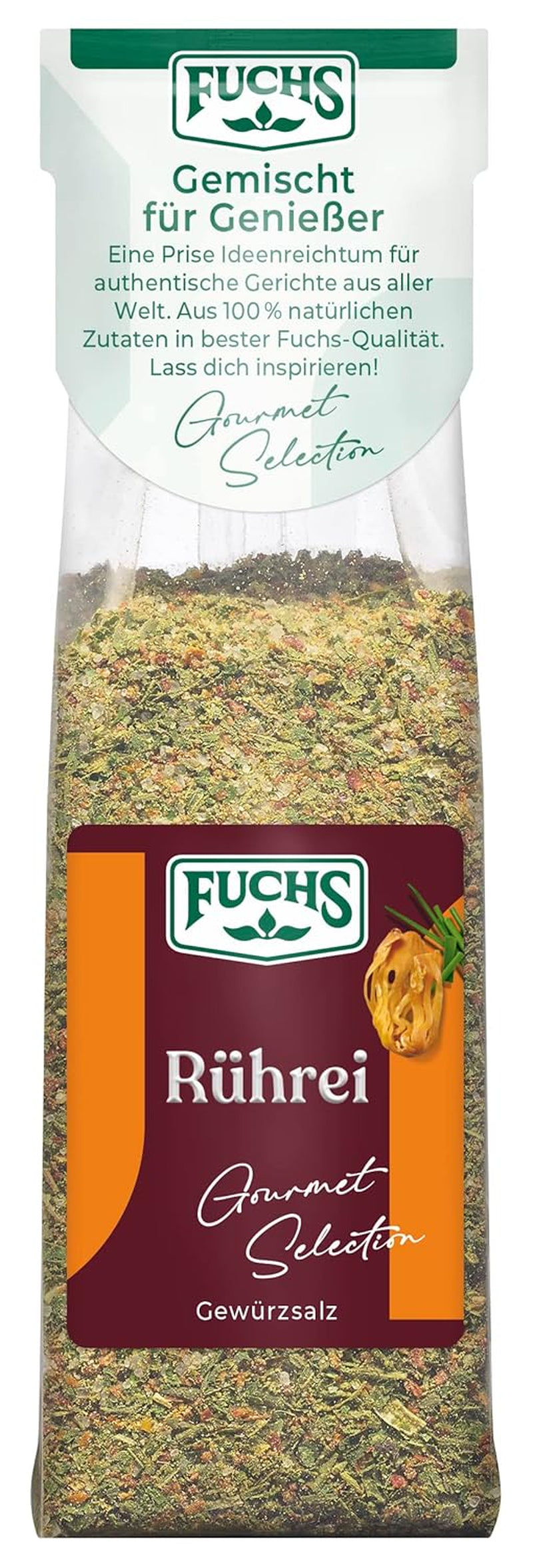 Fuchs Gourmet Selection Klassisch/Heimisch – Bratkartoffel Gewürzsalz, nachfüllbares Kartoffel Gewürz, Salz zum Würzen von Brat- & Ofenkartoffeln, Pommes Frites & Co, vegansk, 70 g