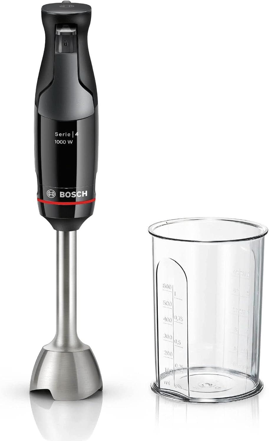 Bosch Standarmatur Ergomaster Serie 4, 1000 Watt, Edelstahl-Mixstab, Zerkleinerer, Mix-/Messbecher, Schwarz Kitchen Naty Shop Ergomaster Serie 4