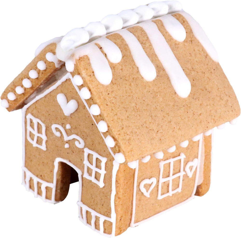 Set de 3 forme de biscuiți de Crăciun, mini căsuță de turtă dulce, încălzitor de căni, roșu