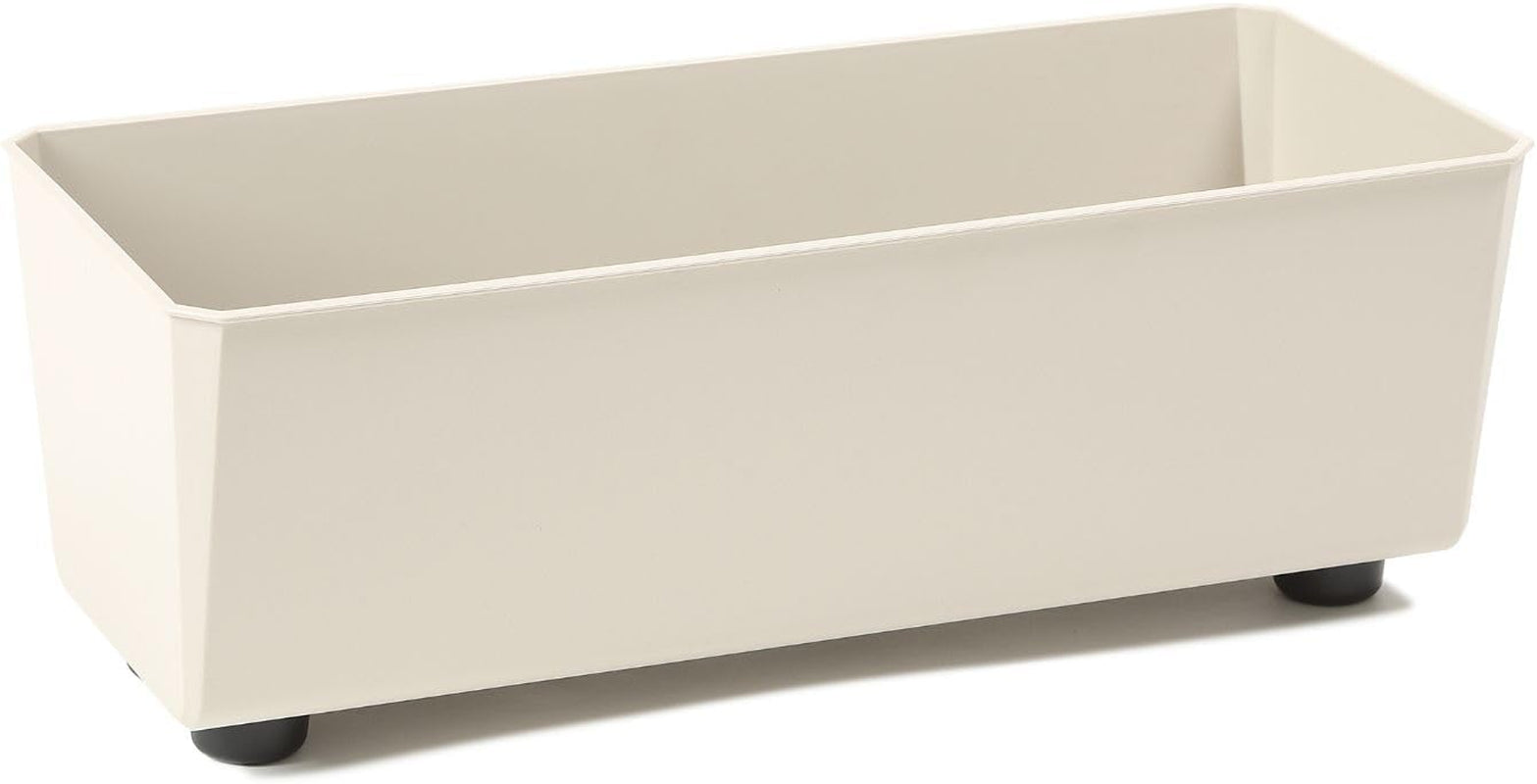 Jardinieră dreptunghiulară LAMELA cu picioare elegante – Ghiveci gri cu aspect de beton, fabricat din plastic robust, 37x17 cm, 6L – Rezistent la intemperii și ușor de curățat – Pentru interior și exterior