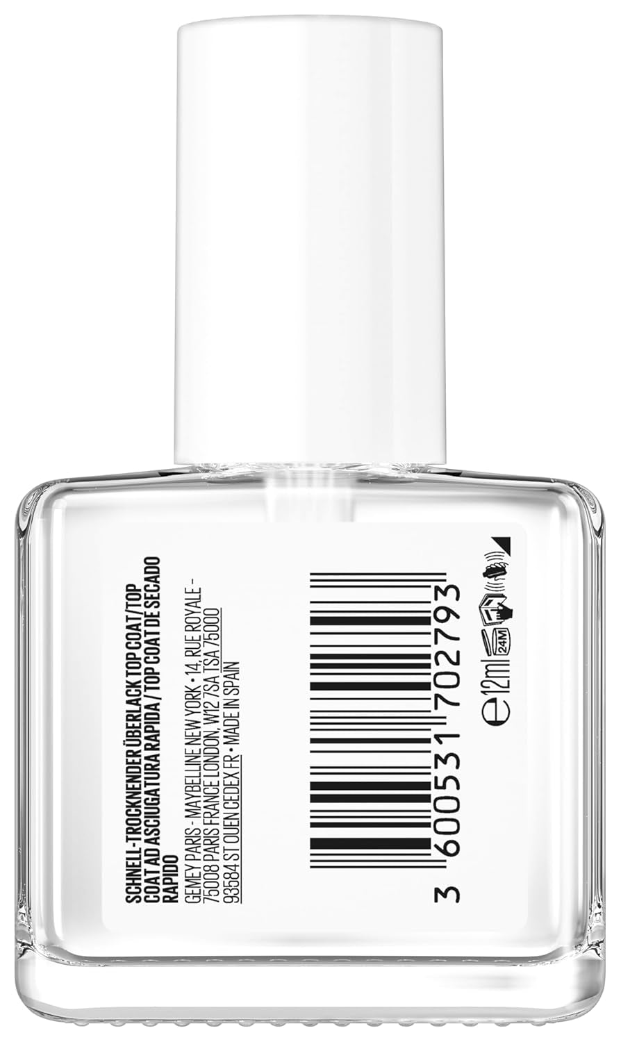 Maybelline New York Neglelak, Quick Dry Top Coat Express Manicure, Transparent, 12 ml
