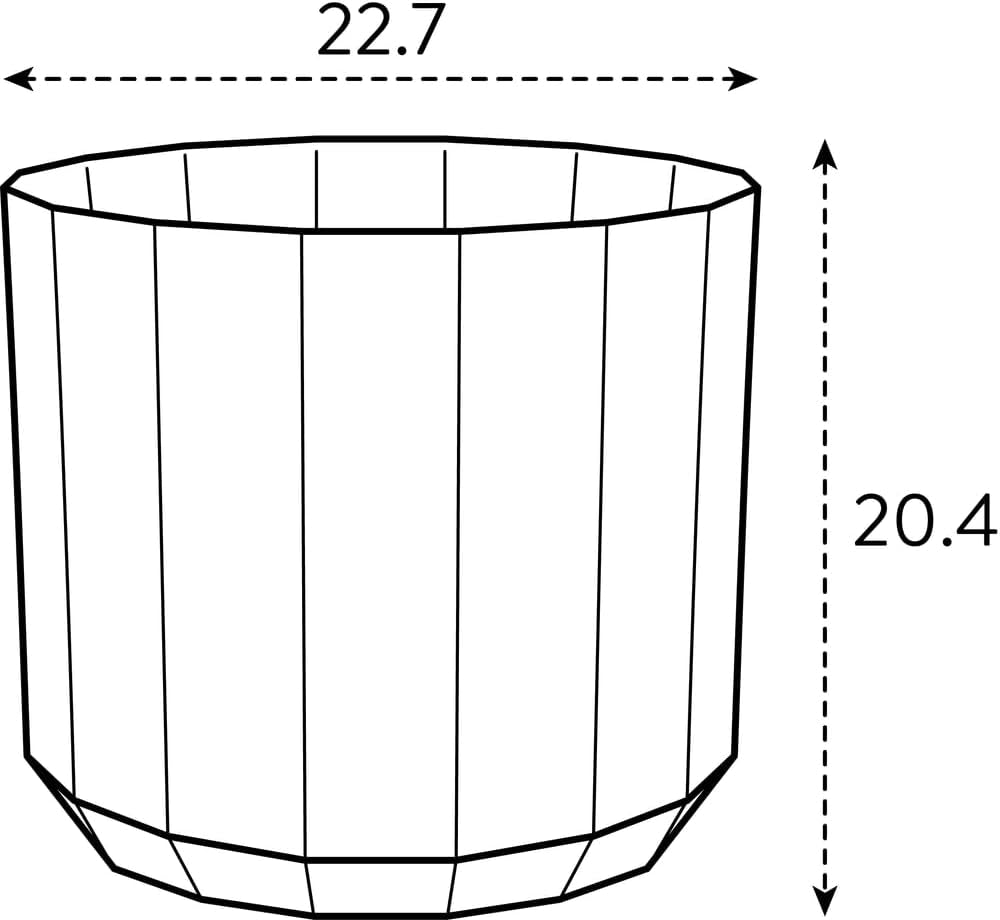 Ghiveci rotund elho Facet 23cm - pentru interior - 100% plastic reciclat - Ø 22,7 x H 20,4 cm - Roz/Roz migdală