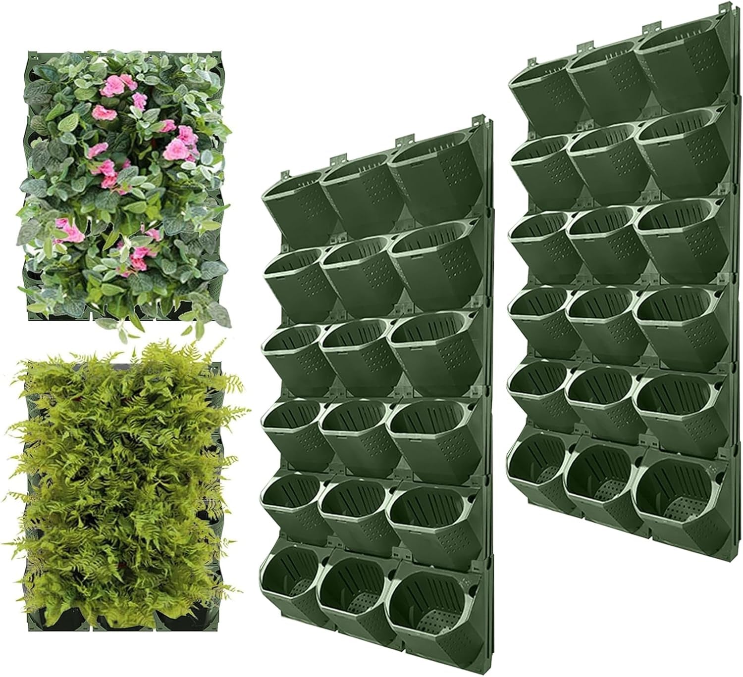 Hængende Vertikale Wand Pflanze, Vertikale Pflanzenwand Balkonbar Pflanzenwand Indendørs med Smart-Timer og Wasserpumpe Blumentopf Wand für Hof Garten Balkon Home Decoration