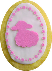 Dr. Oetker Ei-Ausstecher inkl. 4 Deco-Schablonen aus der Series "Goldiges Ostern", Keks- und Plätzchenform (Farbe: Silber, Weiß), Menge: 1 x 5er Sæt