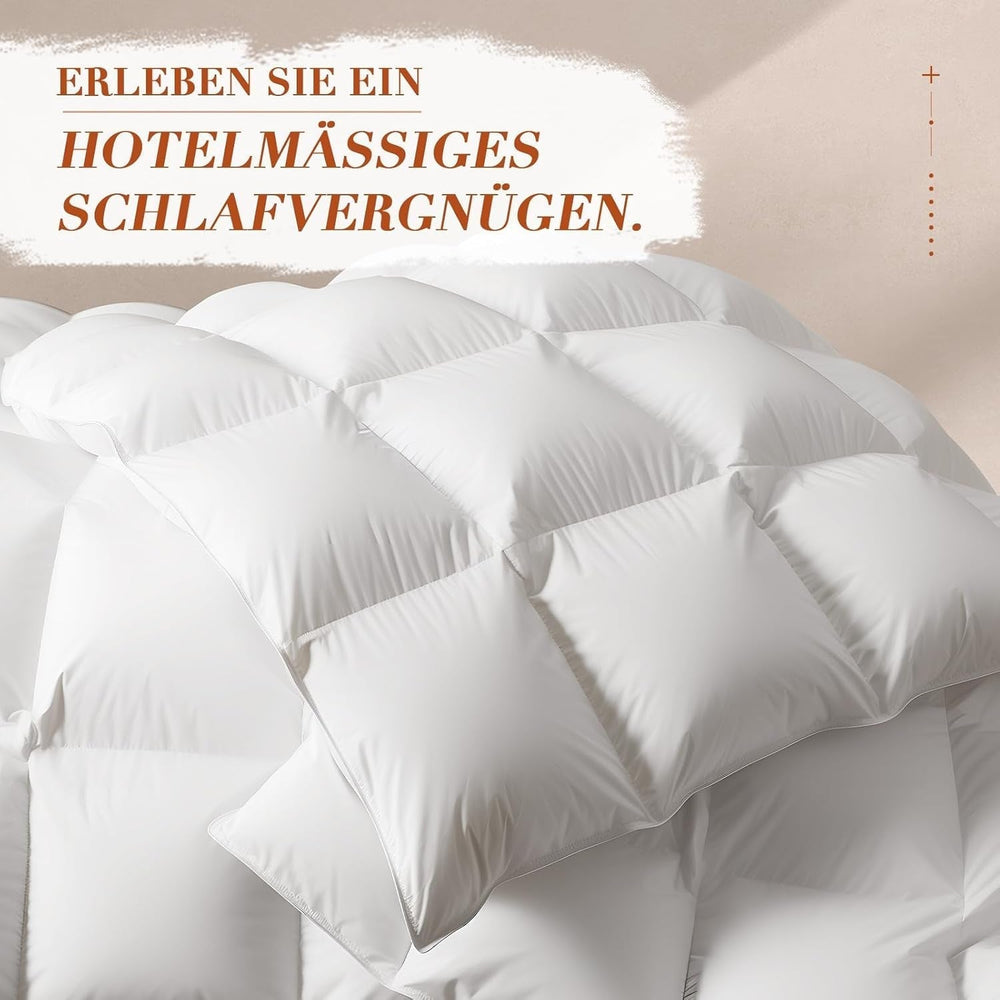 Dundyne 135X200 Alle årstider 100% bomuld 4 årstider Dyne 135X200 Med gåsedun og fjer Høj Fluffy 3D Baffelboks Medium Varme Dyner & dyner Naty Shop